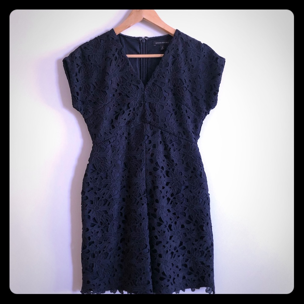Navy crocheted dress